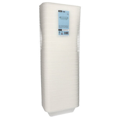 Siegelschalen, XPS 950 ml 5,6 cm x 15 cm x 24 cm weiss laminiert