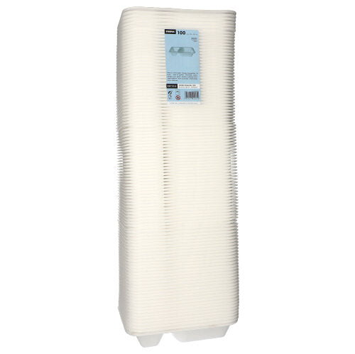 Siegelschalen, XPS 2-geteilt 825 ml 4,2 cm x 18,5 cm x 23,5 cm weiss laminiert