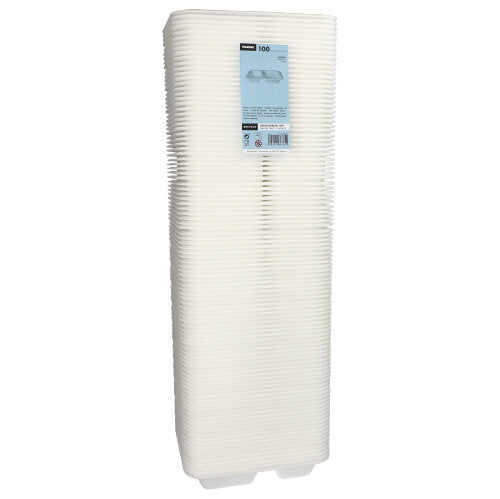 Siegelschalen, XPS 2-geteilt 800 ml 4,2 cm x 18,5 cm x 23,5 cm weiss laminiert