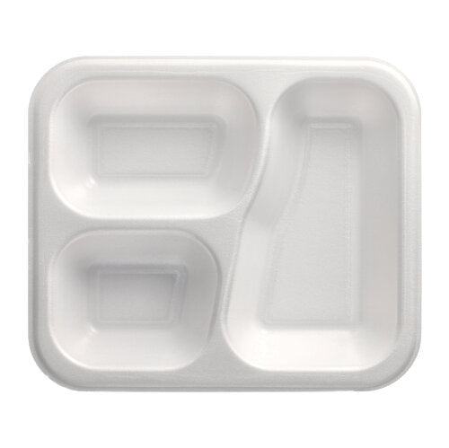 Siegelschalen, XPS 3-geteilt 925 ml 4,2 cm x 21,2 cm x 25 cm weiss laminiert