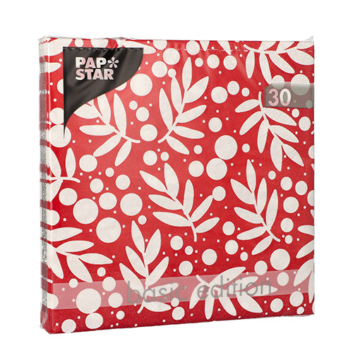 Servietten, 3-lagig 1/4-Falz 33 cm x 33 cm rot "Holly"