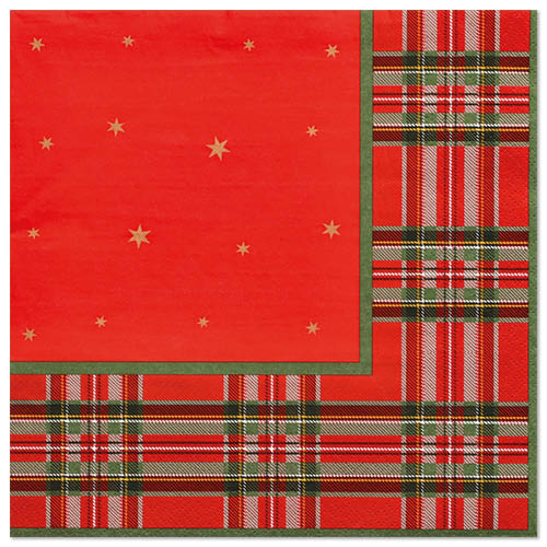 Servietten, 3-lagig 1/4-Falz 40 cm x 40 cm "Tartan"