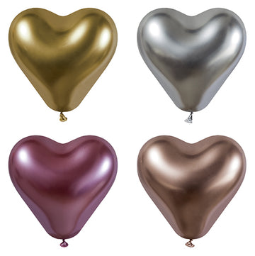 Luftballons Ø 28 cm farbig sortiert "Glossy Heart" large