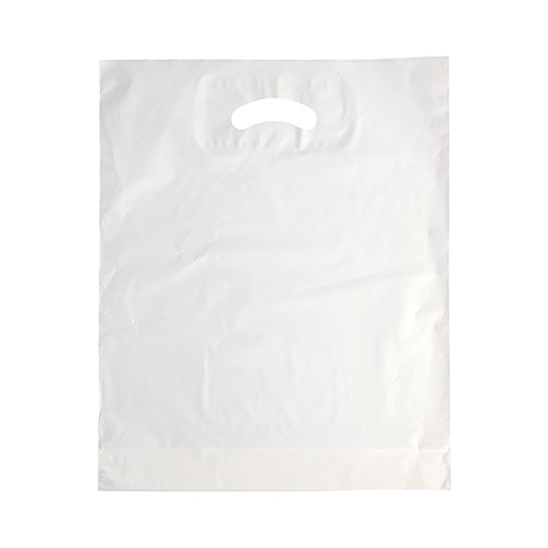 Griffloch-Tragetaschen, HDPE 44 cm x 36 cm x 9 cm weiss
