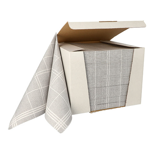 Servietten "ROYAL Collection" 1/4-Falz 40 cm x 40 cm grau "Kitchen Craft"
