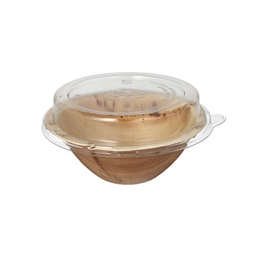 Schalen, Palmblatt rund 300 ml Ø 15 cm · 8,3 cm mit rPET Deckel "Kombipack"
