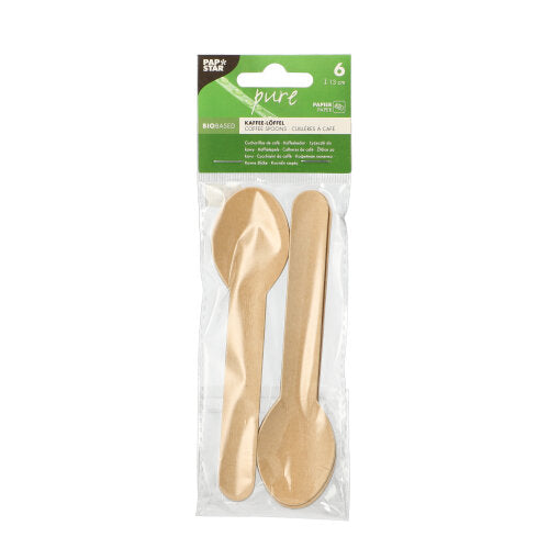 Kaffeelöffel, Papier "pure" 13 cm natur
