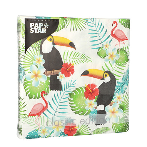 Servietten, 3-lagig 1/4-Falz 33 cm x 33 cm "Toucans"