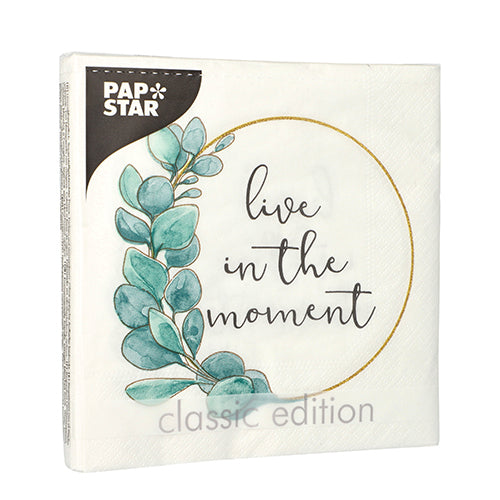 Servietten, 3-lagig 1/4-Falz 33 cm x 33 cm "Live in the Moment"