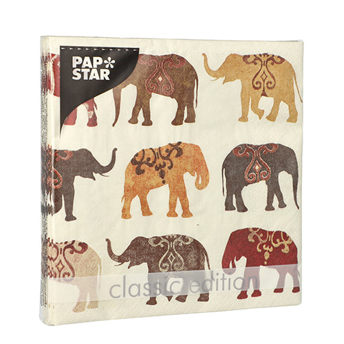 Servietten, 3-lagig 1/4-Falz 33 cm x 33 cm "Elephants"