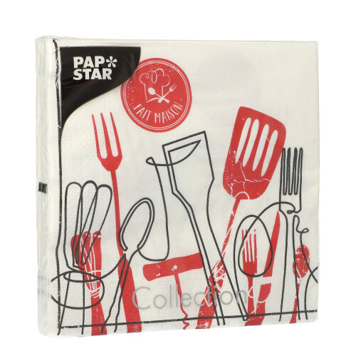 Servietten, 3-lagig 1/4-Falz 33 cm x 33 cm "Ma Cuisine"