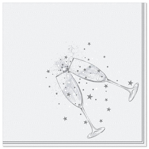 Servietten "ROYAL Collection" 1/4-Falz 40 cm x 40 cm silber "Festivity"