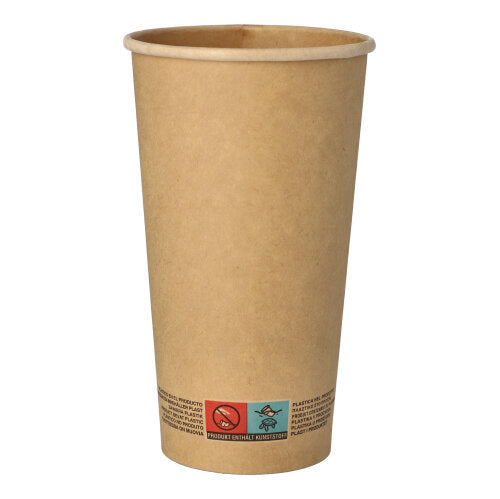 Trinkbecher, Pappe 0,5 l Ø 9 cm · 15 cm braun