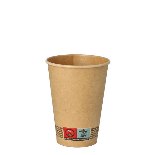 Trinkbecher, Pappe 0,18 l Ø 7 cm · 9,2 cm braun