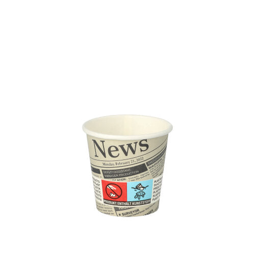 Trinkbecher, Pappe "To Go" 5 cl Ø 5 cm · 5 cm "Newsprint"
