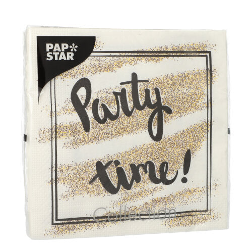 Servietten, 3-lagig 1/4-Falz 33 cm x 33 cm "Party Time"