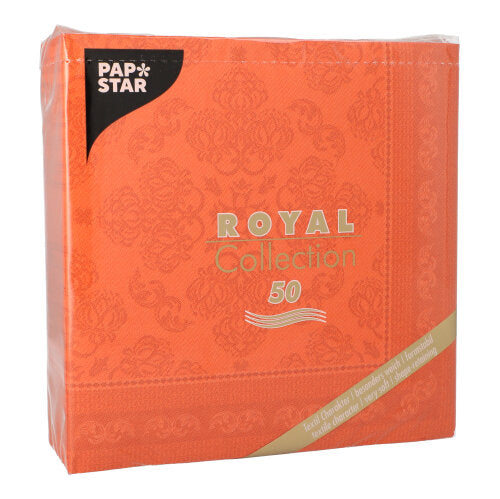 Servietten "ROYAL Collection" 1/4-Falz 40 cm x 40 cm nektarine "Arabesque"