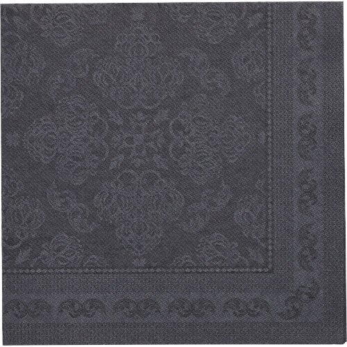 Servietten "ROYAL Collection" 1/4-Falz 40 cm x 40 cm schwarz "Arabesque"
