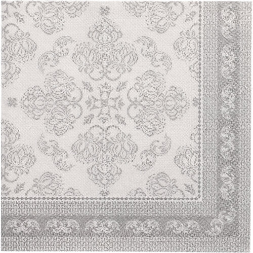 Servietten "ROYAL Collection" 1/4-Falz 40 cm x 40 cm grau "Arabesque"