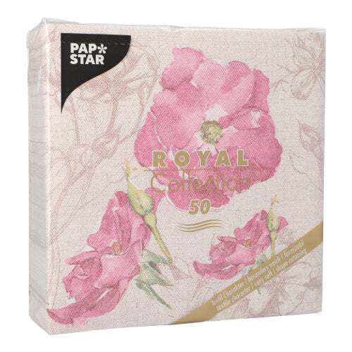 Servietten "ROYAL Collection" 1/4-Falz 40 cm x 40 cm lila "Blossom"