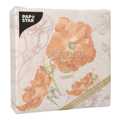 Servietten "ROYAL Collection" 1/4-Falz 40 cm x 40 cm nektarine "Blossom"