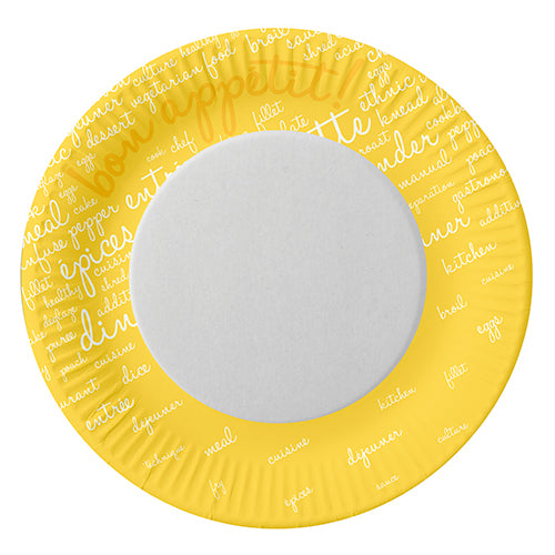 Teller, Pappe rund Ø 23 cm gelb "Table Pleasures"