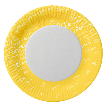 Teller, Pappe rund Ø 23 cm gelb "Table Pleasures"