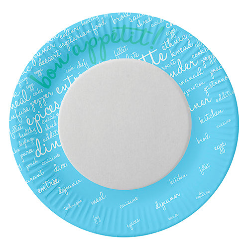 Teller, Pappe rund Ø 23 cm blau "Table Pleasures"