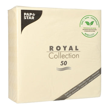 Servietten "ROYAL Collection" 1/4-Falz 40 cm x 40 cm champagner in Papierverpackung