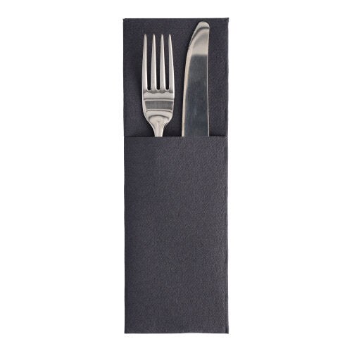 Servietten "ROYAL Collection" 48 cm x 30 cm schwarz mit Besteckfalz