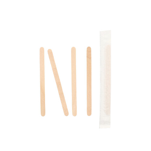 Rührstäbchen, Holz "pure" 9 cm x 6 mm einzeln gehüllt