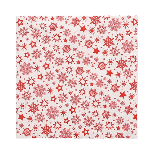 Servietten, 3-lagig 1/4-Falz 33 cm x 33 cm weiss "Snöflinga"