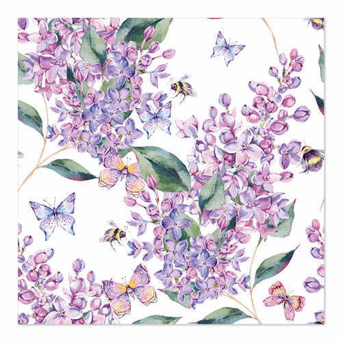 Servietten, 3-lagig 1/4-Falz 33 cm x 33 cm "Lilac Dream"