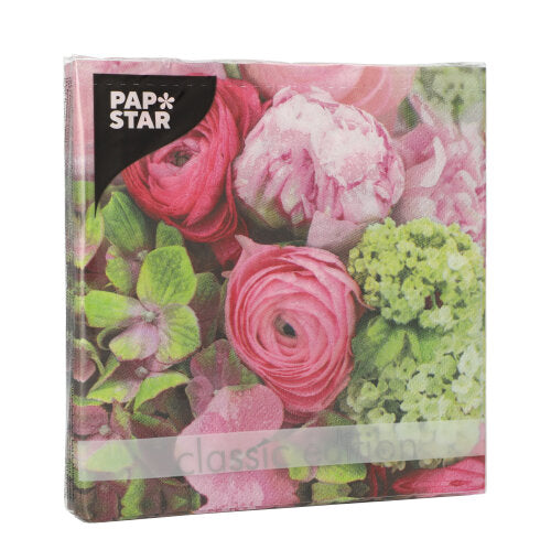 Servietten, 3-lagig 1/4-Falz 33 cm x 33 cm "Pink Dream"