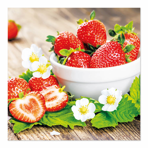 Servietten, 3-lagig 1/4-Falz 33 cm x 33 cm "Strawberry Taste"