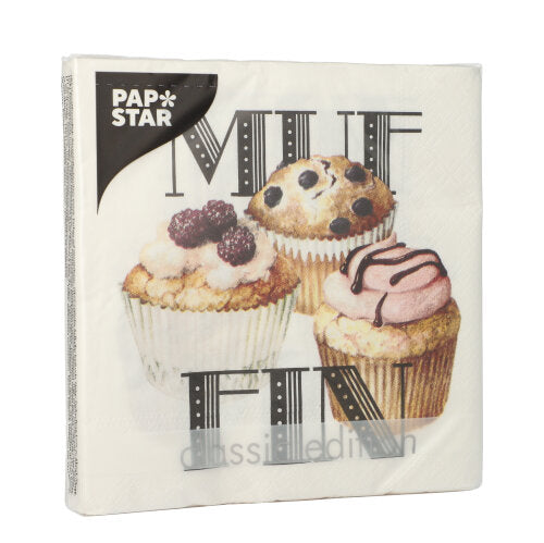 Servietten, 3-lagig 1/4-Falz 33 cm x 33 cm "Muffin"