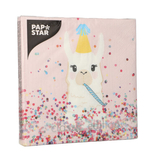 Servietten, 3-lagig 1/4-Falz 33 cm x 33 cm "Llama Party"