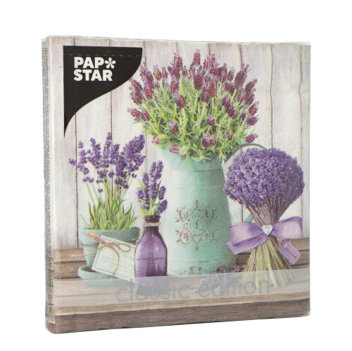 Servietten, 3-lagig 1/4-Falz 33 cm x 33 cm "Lavande"