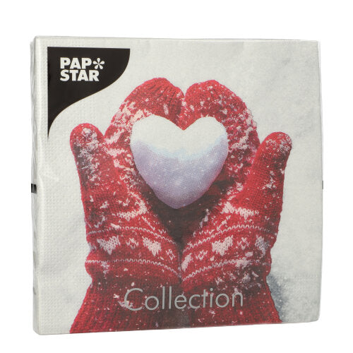 Servietten, 3-lagig 1/4-Falz 33 cm x 33 cm "Mittens in the Snow"