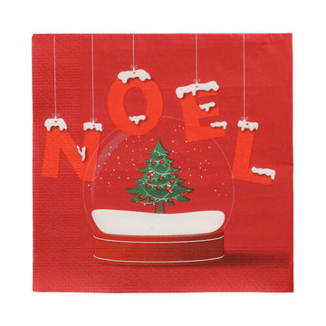 Servietten, 3-lagig 1/4-Falz 33 cm x 33 cm "Noel Enneige"