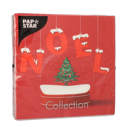 Servietten, 3-lagig 1/4-Falz 33 cm x 33 cm "Noel Enneige"