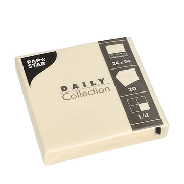 Servietten "DAILY Collection" 1/4-Falz 24 cm x 24 cm champagner