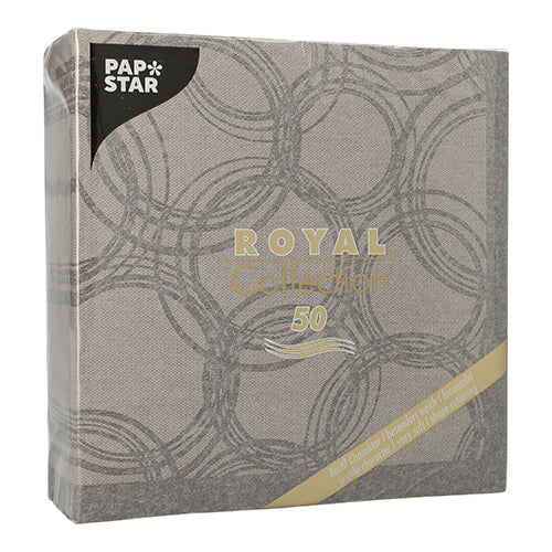 Servietten "ROYAL Collection" 1/4-Falz 40 cm x 40 cm grau "Bubbles"