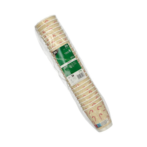 Trinkbecher, Pappe 0,2 l Ø 8 cm · 9,3 cm "Candy Canes " doppelwandig