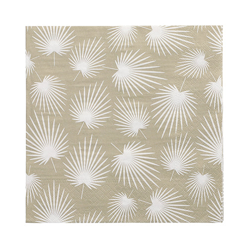 Servietten, 3-lagig 1/4-Falz 33 cm x 33 cm "White Leaves"