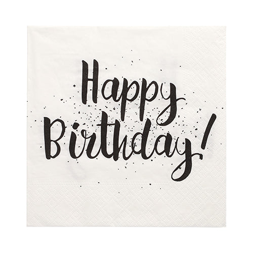 Servietten, 3-lagig 1/4-Falz 33 cm x 33 cm "Happy Birthday"