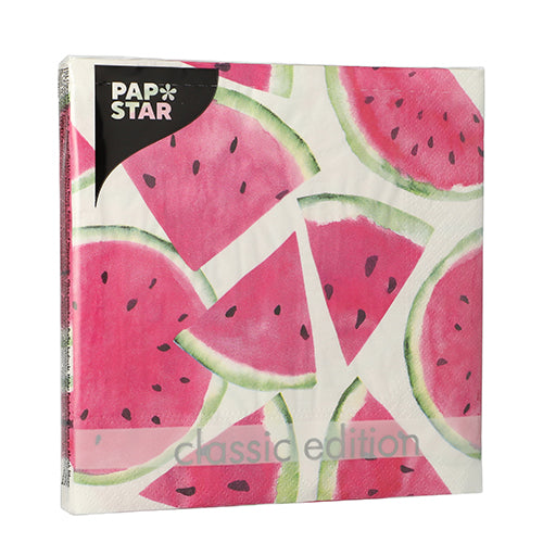 Servietten, 3-lagig 1/4-Falz 33 cm x 33 cm "Watermelon"