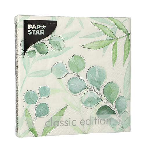 Servietten, 3-lagig 1/4-Falz 33 cm x 33 cm "Eucalyptus Twigs"