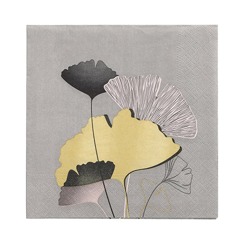 Servietten, 3-lagig 1/4-Falz 33 cm x 33 cm "Golden Ginko"