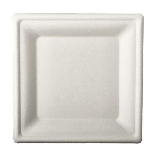 Teller, Zuckerrohr "pure" eckig 20 cm x 20 cm weiss
